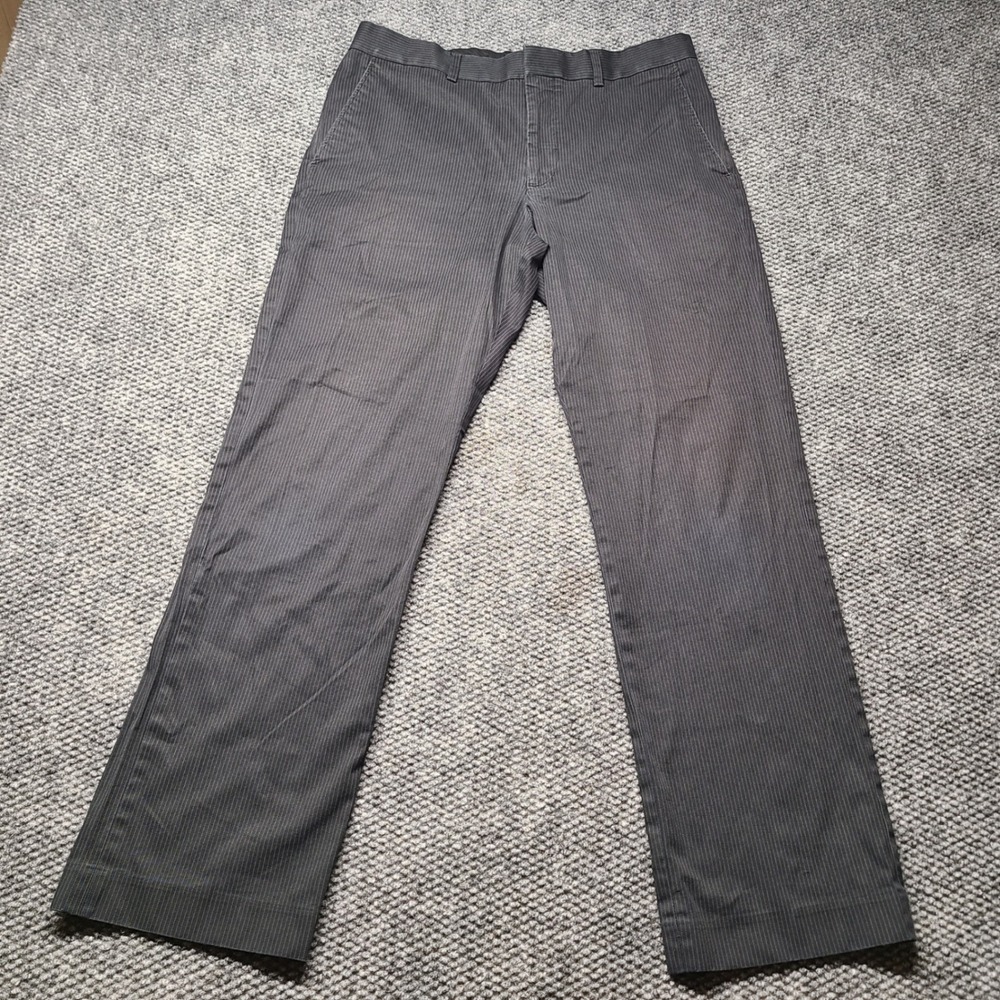 Y2k Express Producer Mens Pinstripe Dress Pants Black White 32x32 Straight Leg